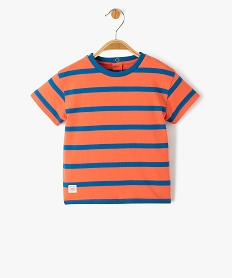 GEMO Tee-shirt bébé garçon rayé à manches courtes rouge standard