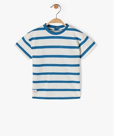 GEMO Tee-shirt bébé garçon rayé à manches courtes blanc standard