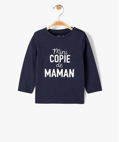 tee-shirt a manches longues et message humoristique bebe garcon bleu tee-shirts manches longuesI724101_1