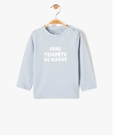 tee-shirt a manches longues et message humoristique bebe garcon bleu tee-shirts manches longuesI724201_1