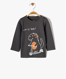 GEMO Tee-shirt bébé garçon à manches longues avec motif Gris