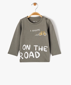 GEMO Tee-shirt bébé garçon à manches longues avec motif Vert