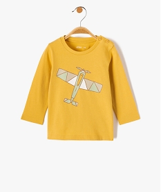tee-shirt bebe garcon a manches longues avec motif jauneI724601_1