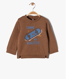 GEMO Tee-shirt bébé garçon à manches longues façon sweat marron standard
