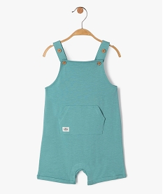GEMO Salopette courte bébé garçon en jersey de coton bleu standard