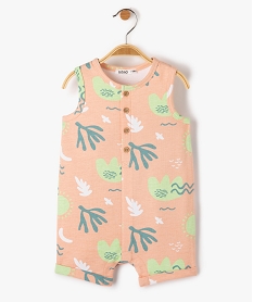 GEMO Combishort bébé garçon sans manches à motifs et boutonnière orange standard