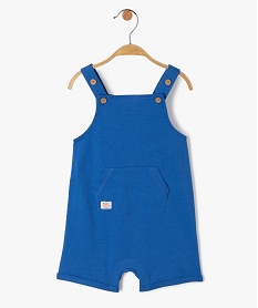 GEMO Salopette courte bébé garçon en jersey de coton bleu chine