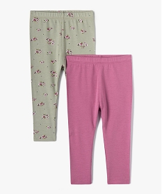 GEMO Leggings bébé fille uni et imprimé (lot de 2) blanc standard