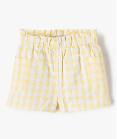 GEMO Short bébé fille en voile de coton rayé Jaune