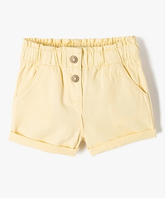 GEMO Short uni avec ceinture élastiquée bébé fille jaune vif