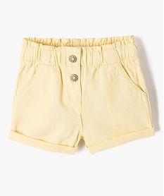 short uni avec ceinture elastiquee bebe fille jaune shortsI729201_1