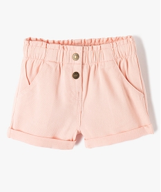 GEMO Short uni avec ceinture élastiquée bébé fille Rose