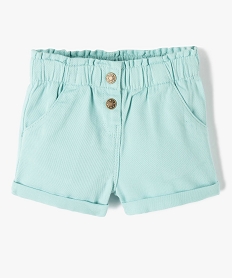 GEMO Short uni avec ceinture élastiquée bébé fille vert standard