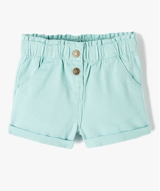 short uni avec ceinture elastiquee bebe fille vert shortsI729401_1