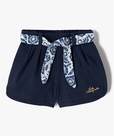 GEMO Short bébé fille avec ceinture à nouer - LuluCastagnette Bleu