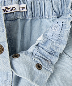 short en jean bebe fille uni avec revers et taille elastiquee bleuI729901_2