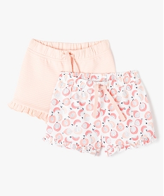 short en coton avec volants bebe fille (lot de 2) roseI730201_1