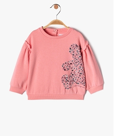 sweat bebe fille a manches volantees - lulucastagnette roseI730701_1