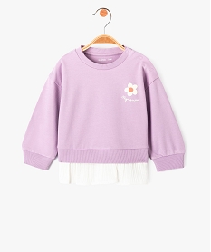 sweat bebe fille avec empiecement tunique violet sweatsI730801_1