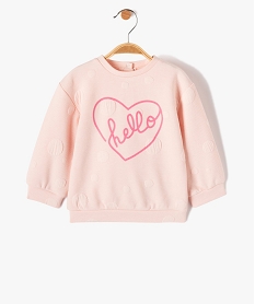 GEMO Sweat bébé fille en maille gaufrée fantaisie rose vif