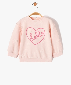 sweat bebe fille en maille gaufree fantaisie rose sweatsI731601_1