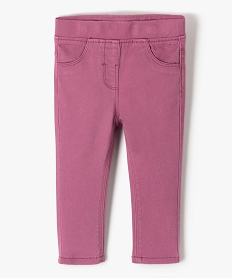 GEMO Pantalon bébé fille slim uni à taille élastiquée violet standard