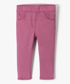 GEMO Pantalon bébé fille slim uni à taille élastiquée Violet