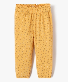 GEMO Pantalon bébé fille en maille fluide et légère imprimée Orange