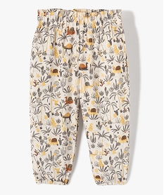 GEMO Pantalon bébé fille en maille fluide et légère imprimée Beige