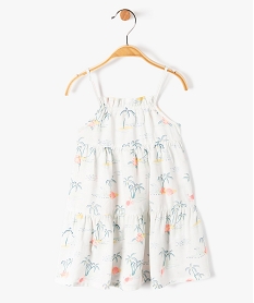 GEMO Robe bébé fille à bretelles et motifs Beige