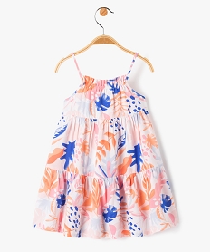 GEMO Robe bébé fille à bretelles et motifs Rose