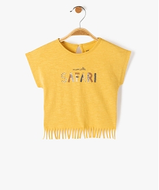GEMO Tee-shirt à franges et manches courtes bébé fille Orange
