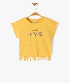 GEMO Tee-shirt à franges et manches courtes bébé fille Jaune