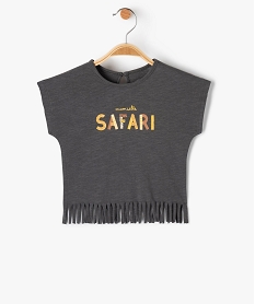 GEMO Tee-shirt à franges et manches courtes bébé fille Gris