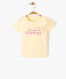 tee-shirt bebe fille avec manches courtes et message paillete jaune tee-shirts manches courtesI742101_1