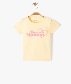 GEMO Tee-shirt bébé fille avec manches courtes et message pailleté jaune standard