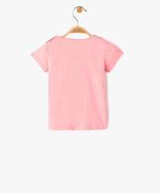 tee-shirt bebe fille avec manches courtes et message paillete rose tee-shirts manches courtesI742301_3
