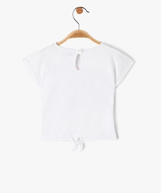 tee-shirt bebe fille loose a manches courtes et motif brillant blancI743201_3