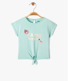 GEMO Tee-shirt bébé fille loose à manches courtes et motif brillant vert standard