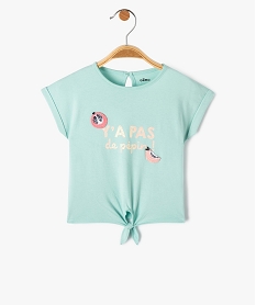 GEMO Tee-shirt bébé fille loose à manches courtes et motif brillant Vert