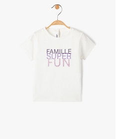 GEMO Tee-shirt bébé fille avec message spécial famille Blanc