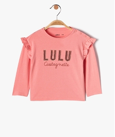 GEMO Tee-shirt bébé fille avec inscription en sequins - LuluCastagnette rose standard