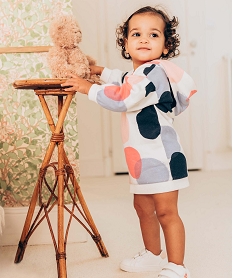 GEMO Robe sweat en maille douillette imprimée bébé fille Multicolore