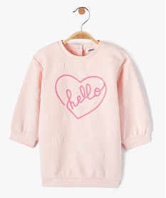 GEMO Robe bébé fille en maille sweat fantaisie Rose