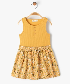 GEMO Robe bébé fille sans manches bimatière Multicolore