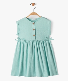 GEMO Robe bébé fille avec haut boutonné et jupe large Vert