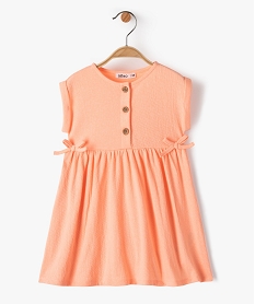 GEMO Robe bébé fille avec haut boutonné et jupe large Orange