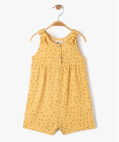 GEMO Combishort bébé fille fluide à motifs Jaune