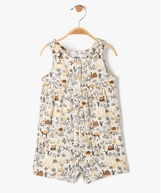 GEMO Combishort bébé fille fluide à motifs Beige