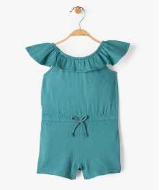 GEMO Combishort bébé fille avec volant sur le col vert standard